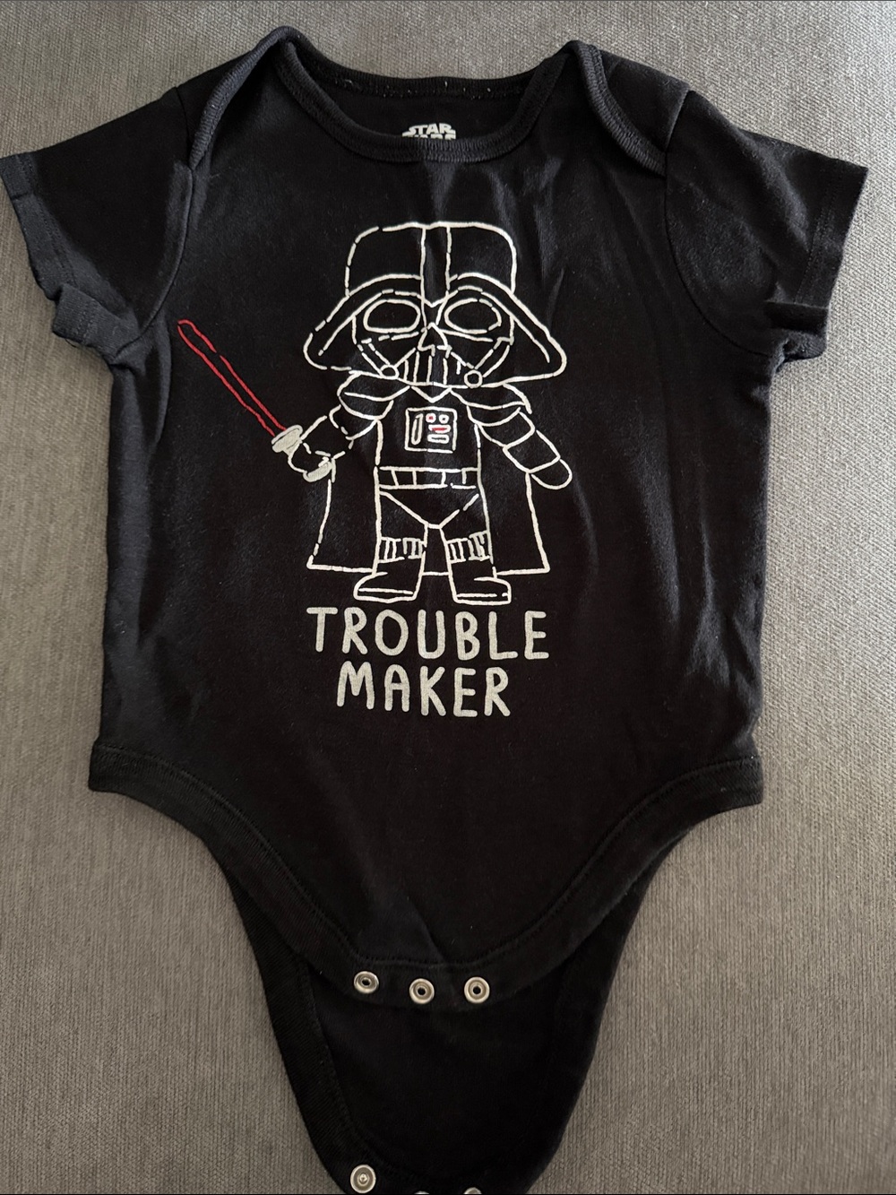 Star Wars Black 'Trouble Maker' Baby One-Piece